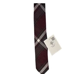 Lands End School Boys To Tie‎ Neck Tie Burgundy Plaid One Size